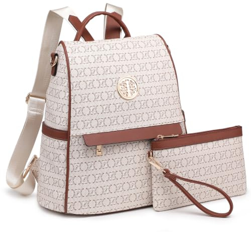 MKP modischer Damen-Rucksack, Geldbörse, mehrere Taschen, Diebstahlschutz, Reisetasche, Handtasche, 2 Stück