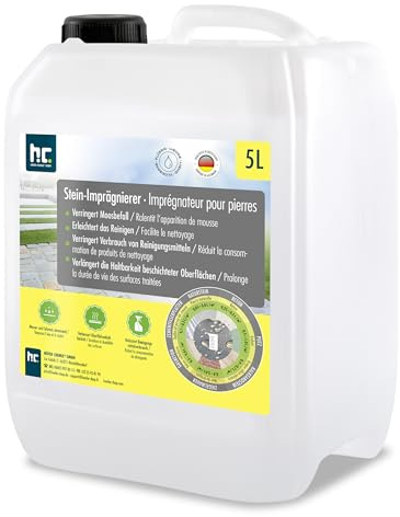 Höfer Chemie Steinimprägnierer 5 L - Imprägnierung & Versiegelung für | Pflastersteine, Beton, Fassaden, Putz, Natur- & Kunststein - Steinimprägnierer Intensiv Außen - Schmutzabweisend &