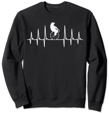 lustiges Einrad Herzschlag Artisten Zirkus Bär Einrad Sweatshirt