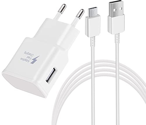 Adaptateur de Charge avec Fonction de Charge Rapide (USB Type-C) Chargeur Rapide avec Câble de Charge 1,5M pour Samsung Galaxy S10/S9/S8/S10e/S10+/S8+/S9+/Note 8/9/10/S22/S21/S21+/S21 Ultra /S20