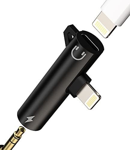 Adaptador Lightning a 3,5 mm (2 en 1) Cable de carga AUX para iPhone Cable de carga divisor de auriculares Cable de conector de audio certificado por Apple MFI Conector de auriculares de alimentación