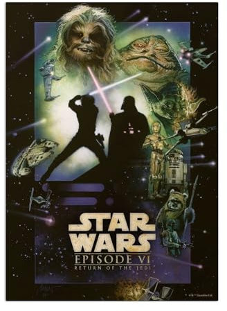 Displate Offiziell Star Wars MetallPoster Magnetische Befestigung Inklusive Lizenziert Bilder Hochwertiges Poster Star Wars Episode VI: Return of the Jedi Poster 67.5 cm x 48 cm