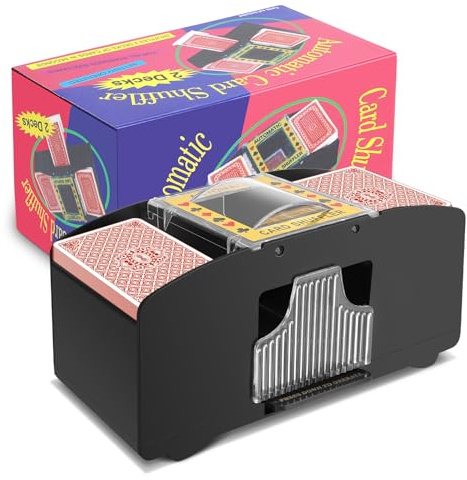 Kartenmischmaschine,Card Shuffler Machine,Card Shuffler Hine,Kartenmischer Elektrisch,Automatischer Kartenmischer,Erwachsene,Ältere Menschen,Elektrisches Automatisches 2-Deck-Arbeitsersparnis-Kartenmi