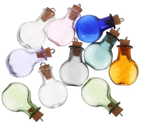 Alipis Mini Bouteilles en Verre Coloré avec Bouchon en Liège, Lot de 10 | Loisirs Créatifs et Miniatures, Fermeture en Liège, Usage Multi-fonction et Rangement Scellé Couleur Aléatoire