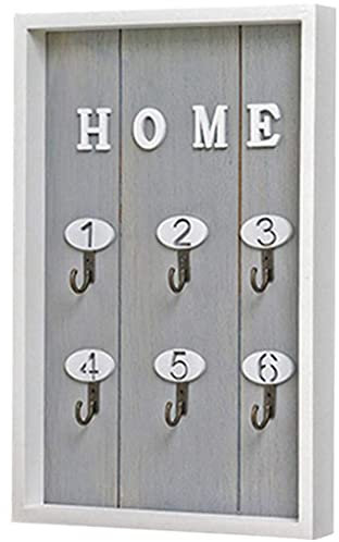 Schlüsselkasten Bilderrahmen Im Nordischen Minimalistischen Stil Schlüsselbrett, Zweifarbige Spleißzahlendekoration Lagerregal, Geburtstagsgeschenk (Color : Grigio, S : 6-Keys)