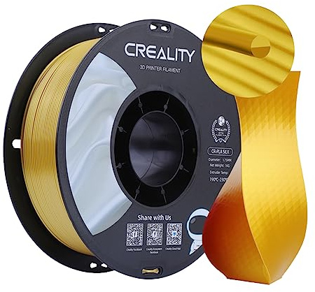 Creality CR Silk 3D-Drucker-Filament, Seidenglänzende 3D-Druck-PLA-Filament 1,75 mm/1 kg, Kompatibel mit den Meisten FDM-Druckern, Golden