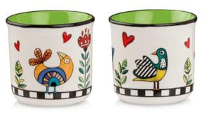 Egan Tazzine da caffè Collezione Cocoricò. Oggetto Realizzato in Porcellana di Colore Verde. La referenza è 228014.