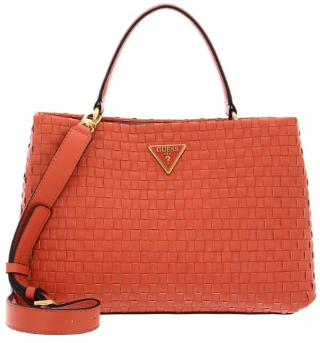 GUESS Lisbet Woven Handbag Papaya