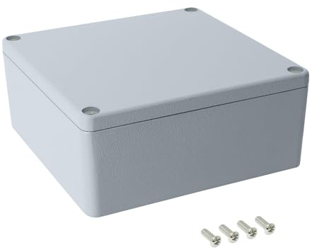 LeMotech Junction Box, Aluminum Alloy Metal Electrical Box, IP67 Waterproof Dustproof Project Box, Outdoor Universal Enclosure, Grey 6.3x6.3x2.7in (160x160x70mm)