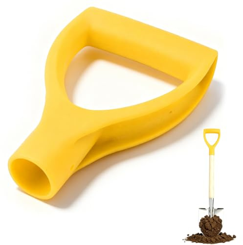 Tissting Pala Mango de Agarre 3,2 cm/1,26in ID Plástico D Mango para Pala Reemplazo para Rastrillado de Excavación Pala de Nieve Rastrillo Amarillo