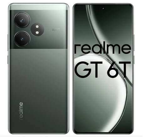 realme gt 6T Smartphone 8+256GB 6.78 120Hz OLED 6000nit Display Snapdragon® 7+ Gen 3 Processore 120W Carica 5500mAh no adapter (verde, 8GB 256GB)