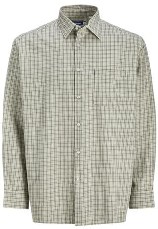 JACK & JONES Jorrobb Ls Ln T-Shirt à Carreaux Chemise de Loisirs, Beige Clair, XXL Homme
