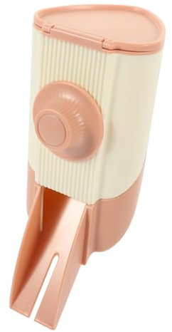 BUGUUYO Small Pet Feeder and Hanging Hay Dispenser Refillable Food Feeder Anti-turning Design Coral Pink for Hamsters and Rabbits