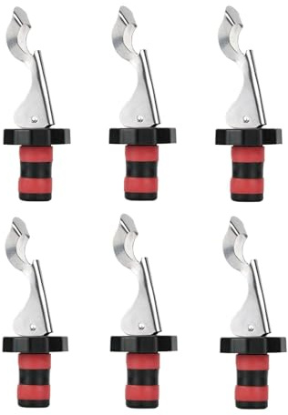 JZK 6 tappi di ricambio per bottiglie di vino, con braccio a leva, riutilizzabili, con apribottiglie, per sigillare vino, prosecco, bevande e liquori