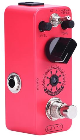 kosingna Lity Compressor Guitar Pedal Mini Compressor Effects Pedal Ultimate Comp 2 Modes Compression Effect Pedal Pure Analog for Electric Guitar Effect Pedal True Bypass DC 9V 6.35mm Input/Output In