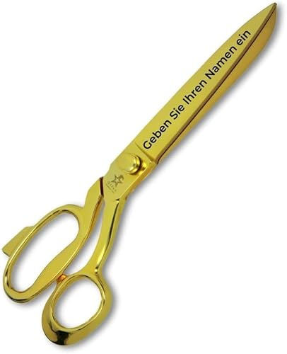 Gifaz Goldene Scheren für Einweihungen und Zeremonien - Scherenschnitt, Gehärtete Stahlscheren mit vernickelter und vollständig vergoldeter Oberfläche 300 mm Made in Italy (Personalisiert 30 cm)
