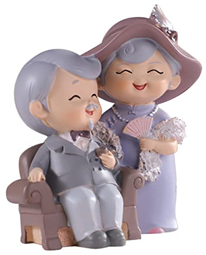 PRETYZOOM 1 Set Decorazioni per la casa Nonno divertente the office merchandise decorazioni cameretta bomboniere matrimonio scultura di coppia di coppia di anziani di nozze