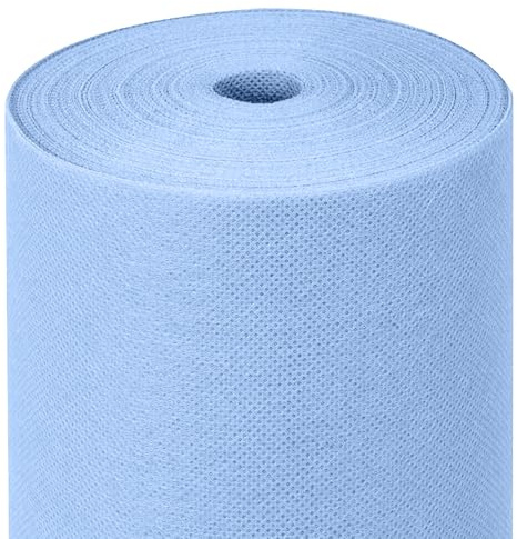 MAXI PRODUCTS - Camino de Mesa TNT Precortado a 30 cm - 0,4 x 48 m - Tejido no Tejido Spunbond (TNT) - Desechable con Efecto Tela - Resistente a Líquidos - Catering - Impermeable (Azul Pastel)