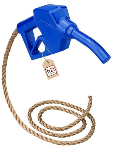 h2i Kinder Benzinpumpe für Spielhaus & Spielturm | Kletterturm Zubehör Benzingriff | Robust & Wetterfest | Blau