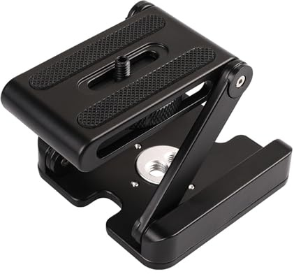 Yctze Z Tilt Duty Aluminum Alloy Camera Tripod Head 2KG Payload /4 3/8 Screw Mount with Bubble for Mirrorless Cameras
