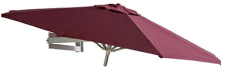 Ombrellone da balcone regolabile da parete, 220/250 cm, pieghevole, con asta in metallo, protezione UV, baldacchino da giardino per esterni, colore: rosso vino