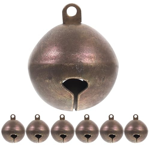 jojofuny 10 Stück Kupfer Glocken für Haustierhalsband Klare Laute Klangschellen Vielseitige Bronze Glöckchen für Hunde Ziegen Weihnachtsdeko und DIY Haustierzubehör