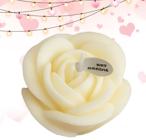 de rosas para el día de San Valentín - candelita de rosas, perfumadas en forma de | Luces de té románticas para festivales, bodas, decoración del hogar, idea de regalo para el D