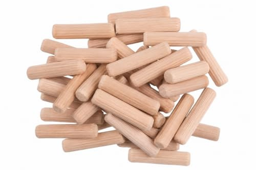 40 Stück Holzdübel 12x50mm Riffeldübel aus Buchenholz – Holzverbinder für Möbelbau, Made in Germany