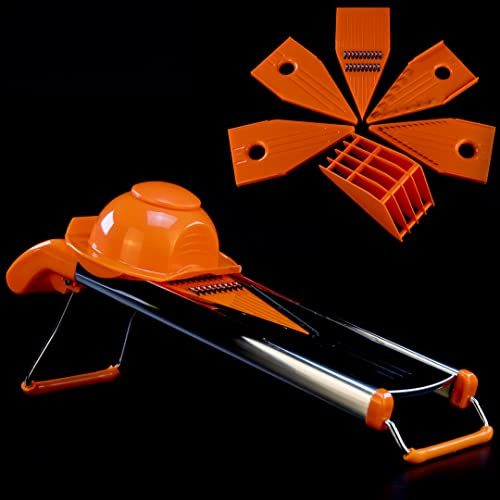 Reibe Multifunktionsreibe UNIFIX Edelstahl V - Hobel PROFI, orange, spülmaschinenfest