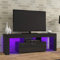 LED TV CABINETS, PALDIN® TV Unit 130cm TV stand with Multi-colour LED RGB Lights Modern High gloss Door & Matt Body TV Cabinet with large media storage drawer for Living Room (Black)