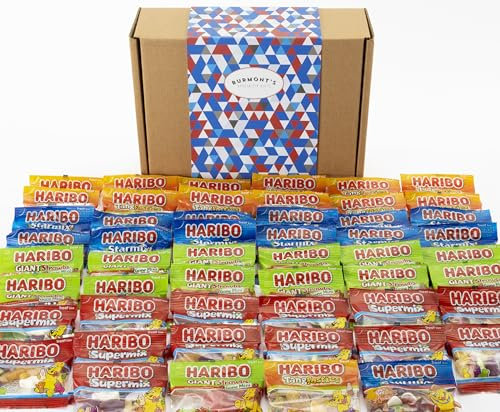 The Ultimate Kids Mini Sweets Bags Gift Hamper made from Haribo Starmix, Supermix, Strawbs & Tangfastics - Hamper Exclusive to Burmont's