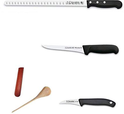 Hidalgo Cuchillos de Corte de Jamón 3 Claveles +Cala Hueso + Regalo Cuchillo Mondador.