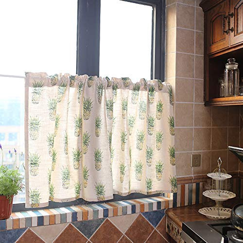 curtain Landhausstil Bistrogardine Leinen Blickdicht Scheibengardine Halbgardine Kaffee Gardine Gelb Beige Moderne Elegante
