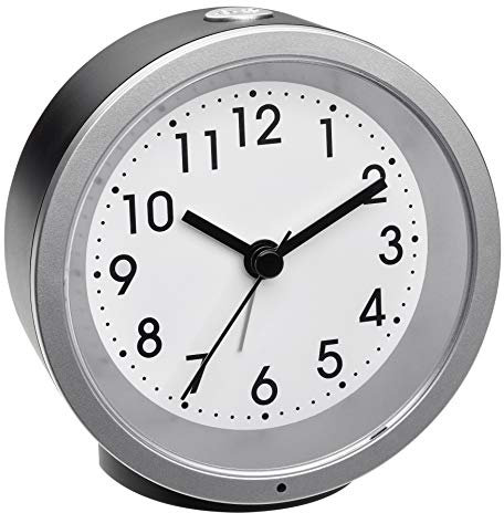 TFA Dostmann Analoger Wecker, 60.1034.01, mit Sweep-Uhrwerk, Nachtbeleuchtung, Weckalarm mit Snooze-Funktion, schwarz, (L) 103 x (B) 39 x (H) 99 mm