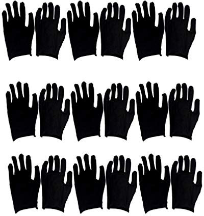 EXCEART 12 Paare Schwarze Baumwollhandschuhe - Verdickte Arbeitshandschuhe Für Gartenarbeit Schutz Und Diy-Projekte Größe L