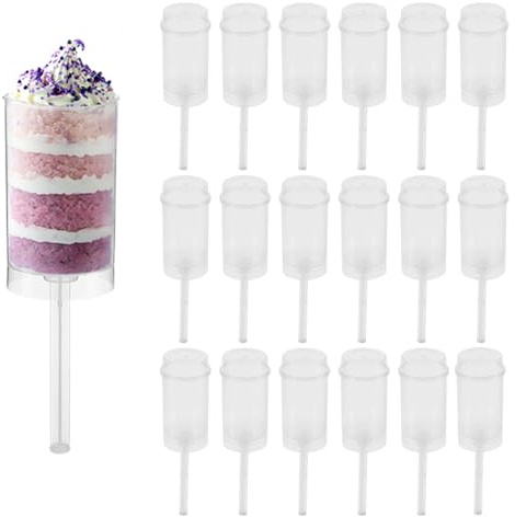 30Stück Cake Push Up Pop Behälter mit Tablett,Weihnachten Cake Pop Formen Ständer Runde Kuchen Shooter für Backen Leckereien Dessert Snacks Eis Weihnachten Party dekor