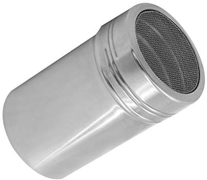 teng hong hui 2 Pieces Stainless Steel Coffee Powder Dredger Icing chocolate dredgers Cocoa flour Sugar Salt Shaker Cocoa Cinnamon Flour Mesh Sifter Sprinkler