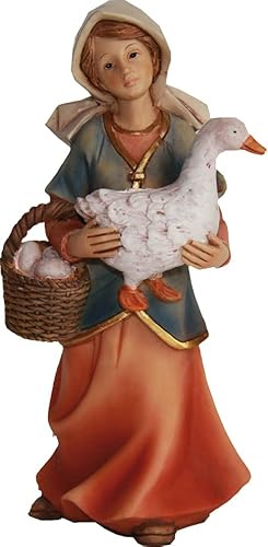 dekoprojekt Krippenfigur Magd mit Gans und Korb