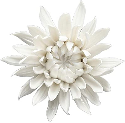 perfk Fiori in Ceramica Decorazione da Parete Fiore 3D Appeso a Parete Decorazione Artistica Ornamento Fatto per Camera da Letto Soggiorno Casa, Margherita 8,5 cm