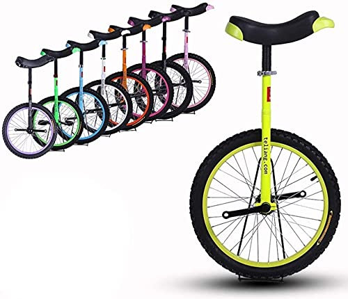 Fahrrad Einrad 18 Zoll Rad Einrad Auslaufsicheres Butyl-Reifenrad Radfahren Outdoor Sport Fitness Übung Gesundheit für Kinder & Anfänger, 8 Farben optional (Farbe: Gelb, Größe: 18 Zoll Rad)
