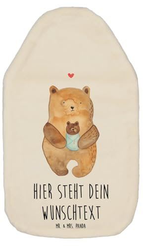 Mr. & Mrs. Panda Personalisierte Wärmflasche Bär Baby - Weiß
