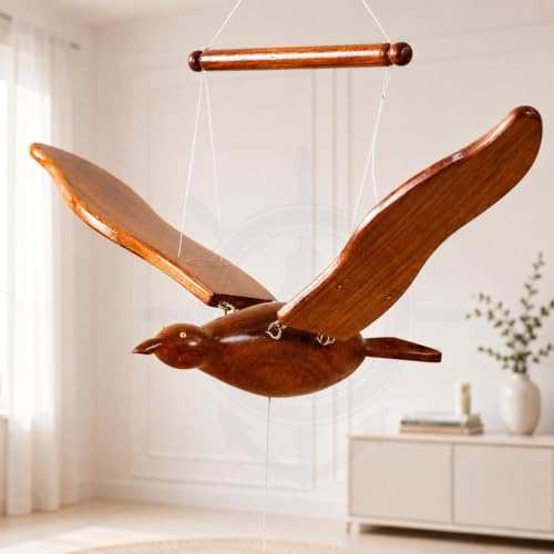 Uccello volante artigianale in legno fatto a mano 3D (tridimensionale) modello con ali | Idee regalo funzionali esclusive per la casa e la decorazione | Scultura da appendere sul tetto e sulla parte
