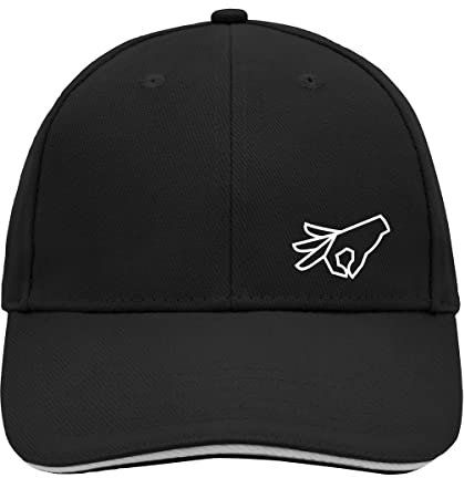 Huuraa Cappy Mütze Reingeguckt Hand Black/Light Grey Baumwolle 6-Panel Kappe Geschenkidee