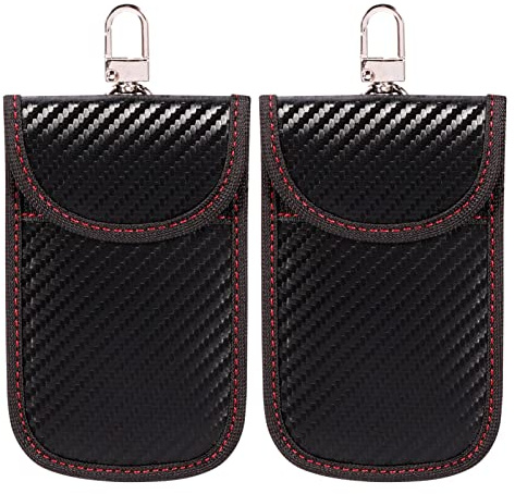 2 x Autoschlüsseltasche, Signalblockiertasche für Autoschlüssel, Signalblocker für verschiedene Formen von Schlüsselanhängern