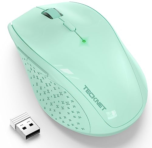 TECKNET Kabellose Maus, 4800 DPI 2.4G Funkmaus mit USB Empfänger, 30 Monate Batterielaufzeit, Optical Tracking, Wireless Maus mit 6 Tasten für PC Laptop Windows Mac MacBook Linux