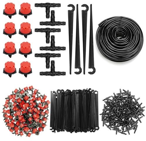 BELLE VOUS Kit di Irrigazione - Irrigatore da Giardino 300 Pezzi - 131ft/40m Micro Sistema di Irrigazione - Irrigatore Automatico Regolabile - Impianto a Goccia per Giardini
