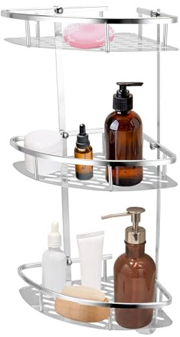 Carrito De Ducha De Esquina De 3 Niveles, Organizador De Ducha De Baño Montado En La Pared Carrito De Ducha De Acero Inoxidable De Esquina Estante De Ducha De Esquina Estante De Ducha Para Ducha Inter