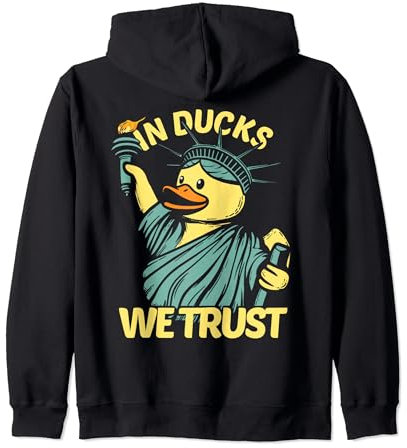 Statue of Liberty Rubber Duck New York Duckling Zip Hoodie