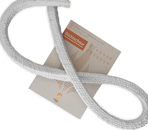 Feuerfest 123 - Ofendichtschnur Eckig 14x14 mm x 1 Meter, Ofen-Dichtungsband für Kaminofen, hitzebeständig bis 800 °C, Keramische-Faser, Abdichtung für Kamine & Öfen, reißfest