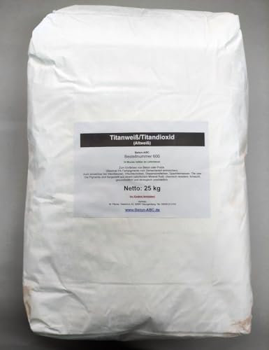 25 kg Pigment Weiß - Pulverfarbe Oxidfarbe Betonfarbe für 1m3 Beton/Estrichmasse